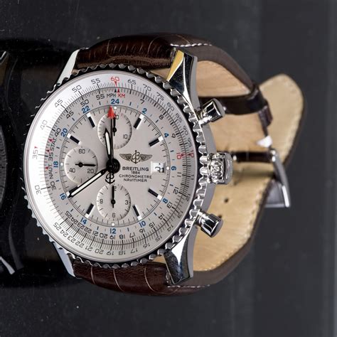 breitling 1884 watch leather band white face grars showing|breitling 1884 serial number.